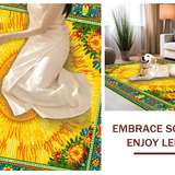 Ultra Soft Area Rug, Non Slip, Stain Resistant, Washable Area Rugs for Living Room, Bedroom, Lively Artistic Sunshine Arrangement(Yellow)