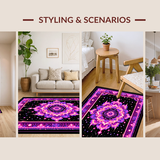 Ultra Soft Area Rug, Non Slip, Stain Resistant, Washable Area Rugs for Living Room, Bedroom, Striking Colorful Optical Illusion(Purple)