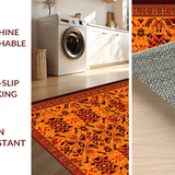 Ultra Soft Area Rug, Non Slip, Stain Resistant, Washable Area Rugs for Living Room, Bedroom, Contemporary Graphic Wildlife Art(Orange)