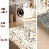 Ultra Soft Area Rug, Non Slip, Stain Resistant, Washable Area Rugs for Living Room, Bedroom, Sleek Contemporary Lattice Design(Beige)