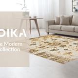 Eclectic Indigo Trellis Accent(Beige)