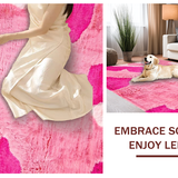 Ultra Soft Area Rug, Non Slip, Stain Resistant, Washable Area Rugs for Living Room, Bedroom, Elegant Soft Dreamy Atmosphere(Pink)