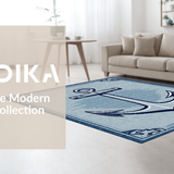 Ultra Soft Area Rug, Non Slip, Stain Resistant, Washable Area Rugs for Living Room, Bedroom, Vibrant Coastal Nautical Scene(Blue)