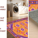 Ultra Soft Area Rug, Non Slip, Stain Resistant, Washable Area Rugs for Living Room, Bedroom, Vibrant Orange Tribal Aesthetic(Orange)
