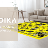 Ultra Soft Area Rug, Non Slip, Stain Resistant, Washable Area Rugs for Living Room, Bedroom, Elegant Floral Hexagonal Arrangement(Yellow)