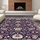 Ultra Soft Area Rug, Non Slip, Stain Resistant, Washable Area Rugs for Living Room, Bedroom, Abstract Artful Purple Blossom Style(Purple)