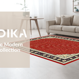 Ultra Soft Area Rug, Non Slip, Stain Resistant, Washable Area Rugs for Living Room, Bedroom, Luxurious Classic Trellis Design(Red)