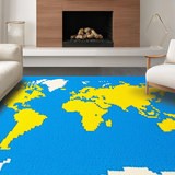 Ultra Soft Area Rug, Non Slip, Stain Resistant, Washable Area Rugs for Living Room, Bedroom, Fun Geometric Number Theme(Blue)
