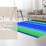 Ultra Soft Area Rug, Non Slip, Stain Resistant, Washable Area Rugs for Living Room, Bedroom, Whimsical Modern Fluid Design(Blue)