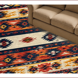 Ultra Soft Area Rug, Non Slip, Stain Resistant, Washable Area Rugs for Living Room, Bedroom, Boho Geometric Bedroom Low Pile Distressed Rug(Red)