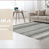 Ultra Soft Area Rug, Non Slip, Stain Resistant, Washable Area Rugs for Living Room, Bedroom, Chic Minimalist Stripe Aesthetic(Black)