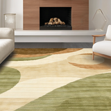 Contemporary Earthy Abstract Swirls(Beige)