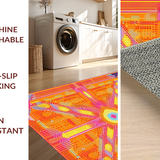 Ultra Soft Area Rug, Non Slip, Stain Resistant, Washable Area Rugs for Living Room, Bedroom, Lively Sunset Color Palette Arrangement(Orange)