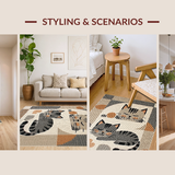Ultra Soft Area Rug, Non Slip, Stain Resistant, Washable Area Rugs for Living Room, Bedroom, Trendy Minimalist Animal Aesthetic(Gray)