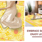 Ultra Soft Area Rug, Non Slip, Stain Resistant, Washable Area Rugs for Living Room, Bedroom, Charming Modern Abstract Whirl(Yellow)