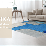 Ultra Soft Area Rug, Non Slip, Stain Resistant, Washable Area Rugs for Living Room, Bedroom, Modern Abstract Grey and Blue Living Room Non-Shedding Rug(Blue)