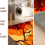 Ultra Soft Area Rug, Non Slip, Stain Resistant, Washable Area Rugs for Living Room, Bedroom, Edgy Cracked Surface Artistic Flair(Orange)