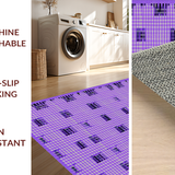 Ultra Soft Area Rug, Non Slip, Stain Resistant, Washable Area Rugs for Living Room, Bedroom, Chic Abstract Irregular Tiling Art(Purple)