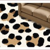Ultra Soft Area Rug, Non Slip, Stain Resistant, Washable Area Rugs for Living Room, Bedroom, Black Ivory Animal Print Hallway Runner Rug(Beige)