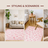 Ultra Soft Area Rug, Non Slip, Stain Resistant, Washable Area Rugs for Living Room, Bedroom, Delicate Mauve Serene Atmosphere(Pink)