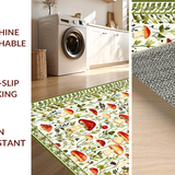 Ultra Soft Area Rug, Non Slip, Stain Resistant, Washable Area Rugs for Living Room, Bedroom, Serene Green Tones with Nature Elements(White)