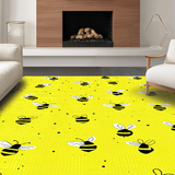 Ultra Soft Area Rug, Non Slip, Stain Resistant, Washable Area Rugs for Living Room, Bedroom, Vibrant Honeycomb Patterned Mat(Yellow)