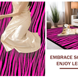 Ultra Soft Area Rug, Non Slip, Stain Resistant, Washable Area Rugs for Living Room, Bedroom, Chic Bold Striped Aesthetic(Pink)