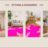 Ultra Soft Area Rug, Non Slip, Stain Resistant, Washable Area Rugs for Living Room, Bedroom, Whimsical Cowgirl Themed Entrance Design(Pink)