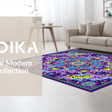 Ultra Soft Area Rug, Non Slip, Stain Resistant, Washable Area Rugs for Living Room, Bedroom, Whimsical Mandala Color Fusion(Purple)