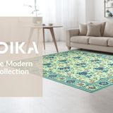 Ultra Soft Area Rug, Non Slip, Stain Resistant, Washable Area Rugs for Living Room, Bedroom, Sophisticated Light Palette Flower Design(Beige)