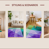 Ultra Soft Area Rug, Non Slip, Stain Resistant, Washable Area Rugs for Living Room, Bedroom, Vibrant Retro Home Office Plush Area Rug(Green)