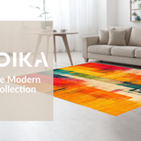 Ultra Soft Area Rug, Non Slip, Stain Resistant, Washable Area Rugs for Living Room, Bedroom, Energetic Modern Artistic Vortex(Yellow)