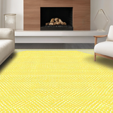 Ultra Soft Area Rug, Non Slip, Stain Resistant, Washable Area Rugs for Living Room, Bedroom, Rustic Minimalist Symmetrical Motif(Yellow)