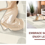 Ultra Soft Area Rug, Non Slip, Stain Resistant, Washable Area Rugs for Living Room, Bedroom, Sleek Neutral Toned Design(Beige)