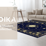 Ultra Soft Area Rug, Non Slip, Stain Resistant, Washable Area Rugs for Living Room, Bedroom, Whimsical Celestial Harmony Style(Blue)