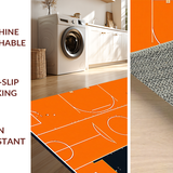 Ultra Soft Area Rug, Non Slip, Stain Resistant, Washable Area Rugs for Living Room, Bedroom, Bright Cheerful Round Pattern(Orange)