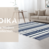 Ultra Soft Area Rug, Non Slip, Stain Resistant, Washable Area Rugs for Living Room, Bedroom, Coastal Nautical Stripe Aesthetic(Blue)