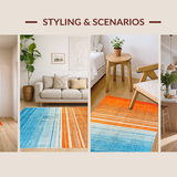 Ultra Soft Area Rug, Non Slip, Stain Resistant, Washable Area Rugs for Living Room, Bedroom, Artistic Transitioning Color Palette(Orange)