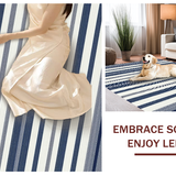 Ultra Soft Area Rug, Non Slip, Stain Resistant, Washable Area Rugs for Living Room, Bedroom, Coastal Nautical Stripe Aesthetic(Blue)