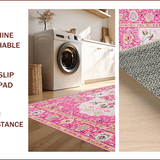Ultra Soft Area Rug, Non Slip, Stain Resistant, Washable Area Rugs for Living Room, Bedroom, Soft Pink Vintage Aesthetic(Pink)