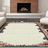 Ultra Soft Area Rug, Non Slip, Stain Resistant, Washable Area Rugs for Living Room, Bedroom, Elegant Dark Floral Whimsy(Black)
