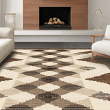 Ultra Soft Area Rug, Non Slip, Stain Resistant, Washable Area Rugs for Living Room, Bedroom, Sophisticated Checkerboard Visual Harmony(Beige)