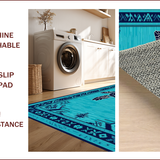 Ultra Soft Area Rug, Non Slip, Stain Resistant, Washable Area Rugs for Living Room, Bedroom, Nautical Teal Oceanic Swirls(Blue)