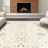 Ultra Soft Area Rug, Non Slip, Stain Resistant, Washable Area Rugs for Living Room, Bedroom, Transitional Neutral Textured Layers(Beige)