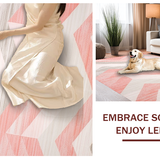 Ultra Soft Area Rug, Non Slip, Stain Resistant, Washable Area Rugs for Living Room, Bedroom, Serene Elegant Neutral Tones Design(Pink)