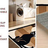Ultra Soft Area Rug, Non Slip, Stain Resistant, Washable Area Rugs for Living Room, Bedroom, Stylish Front Door Cat Greeting(Beige)