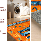 Ultra Soft Area Rug, Non Slip, Stain Resistant, Washable Area Rugs for Living Room, Bedroom, Lively Abstract Wildlife Design(Orange)