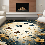 Ultra Soft Area Rug, Non Slip, Stain Resistant, Washable Area Rugs for Living Room, Bedroom, Trendy Minimalist Insect Composition(Gold)