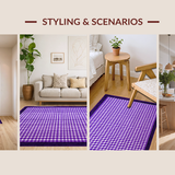 Ultra Soft Area Rug, Non Slip, Stain Resistant, Washable Area Rugs for Living Room, Bedroom, Dynamic Curvilinear Checkerboard Style(Purple)