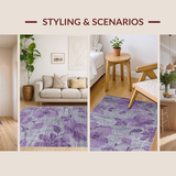 Ultra Soft Area Rug, Non Slip, Stain Resistant, Washable Area Rugs for Living Room, Bedroom, Artistic Lattice Pattern Exploration(Purple)